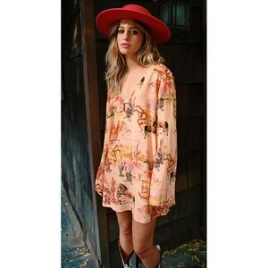 Nasty Gal Collection Rodeo Plunge Smock Mini Dress Size 2‎